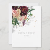 きらめく赤面&ボルドー結婚式招待状 案内状 (裏面)