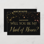 きらめく輝きが私のメイド・オブ・オーナー(花嫁付き添い人) 出欠カード (正面/裏面)