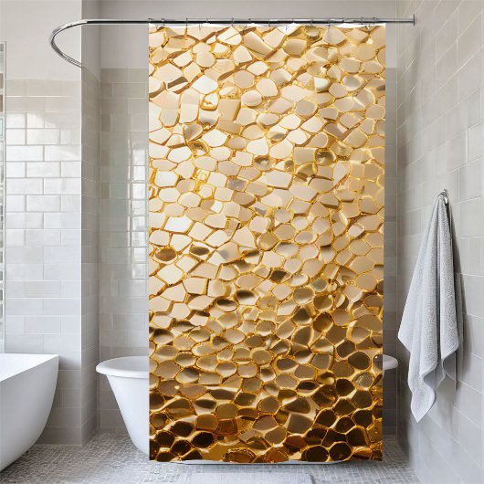 きらめく金ゴールドとブラックシークインシャワーカーテン シャワーカーテン