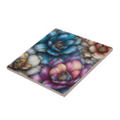 きらめく金ゴールドのアクセントで華やかな花 タイル (側面)