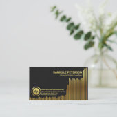 きらめく金ゴールドの上昇傾向財務共有グラフ 名刺 (スタンド正面)