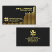 きらめく金ゴールドの上昇傾向財務共有グラフ 名刺 (正面/裏面)