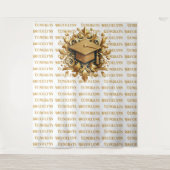 きらめく金ゴールドグリッターの卒業手順と繰り返し タペストリー (正面)