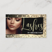 きらめく金ゴールドグリッターフレームのフラッシュインスパイア写真 名刺 (正面)