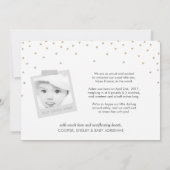 きらめく金ゴールドスター男の赤ちゃん誕生のお知らせ 案内状 (裏面)