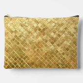 きらめく金ゴールドタイルパターン アクセサリーポーチ (正面)