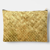 きらめく金ゴールドタイルパターン アクセサリーポーチ (裏面)