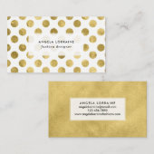 きらめく金ゴールドドットデザイン 名刺 (正面/裏面)