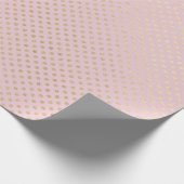 きらめく金ゴールドドットon赤面ピンク ラッピングペーパー (角)