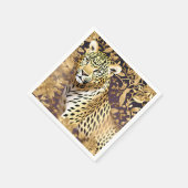 きらめく金ゴールドヒョウ スタンダードカクテルナプキン (角)
