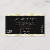 きらめく金ゴールドブラックきらめくダイヤモンド追加ロゴ 名刺 (裏面)