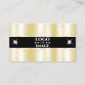 きらめく金ゴールドブラックきらめくダイヤモンド追加ロゴ 名刺 (正面)