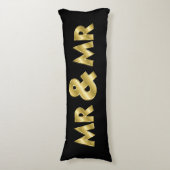 きらめく金ゴールドミスター&ミスター・ブラック ボディピロー (正面縦)