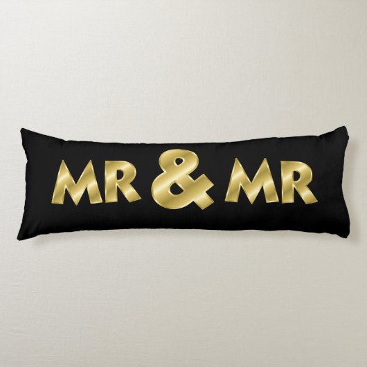 きらめく金ゴールドミスター&ミスター・ブラック ボディピロー (正面)