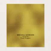 きらめく金ゴールドモダン背景 名刺 (外部フラット)