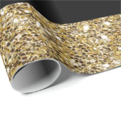 きらめく金ゴールド及び黒のストライプのギフトの包装紙 ラッピングペーパー (ロールコーナー)