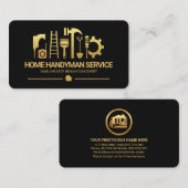 きらめく金ゴールド建築ツール 名刺 (正面/裏面)