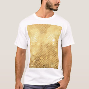 きらめく金ゴールド波:モザイクテクスチャ Tシャツ