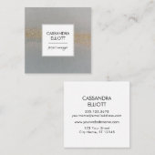 きらめく金ゴールド淡い色のブルーアルコールインクリキッドアート スクエア名刺 (正面/裏面)