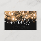 きらめく金ゴールド灯爪、 ネイル技術者 名刺 (正面)