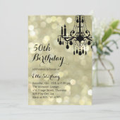 きらめく金ゴールド社交ダンス50番目の誕生日招待状 招待状 (スタンド正面)