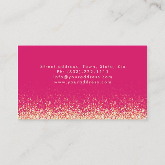 きらめく金ゴールド美しいエキスパートダマスクピンクカード 名刺 (裏面)