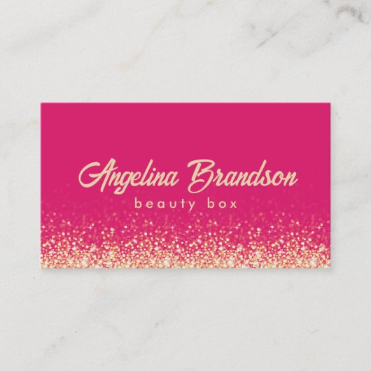 きらめく金ゴールド美しいエキスパートダマスクピンクカード 名刺 (正面)