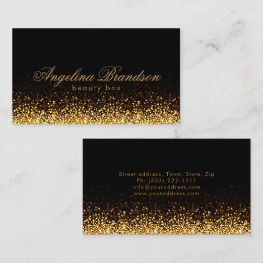 きらめく金ゴールド美しいエキスパートダマスクブラックカード 名刺 (正面/裏面)