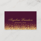 きらめく金ゴールド美しいエキスパートダークブルガンディーカード 名刺 (正面)