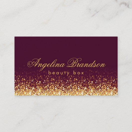 きらめく金ゴールド美しいエキスパートダークブルガンディーカード 名刺 (正面)