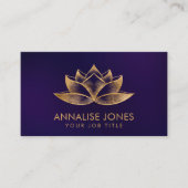 きらめく金ゴールド蓮の花 名刺 (正面)