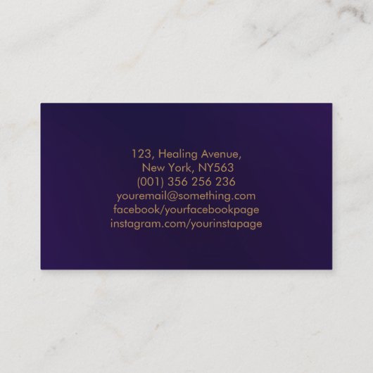 きらめく金ゴールド蓮華曼荼羅の生命の種 名刺 (裏面)