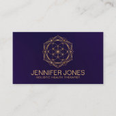 きらめく金ゴールド蓮華曼荼羅の生命の種 名刺 (正面)