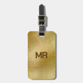 きらめく金ゴールド虹色のテクスチャ ラゲッジタグ (正面縦)