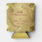 きらめく金ゴールド50結婚周年 缶クーラー (正面)