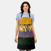 きらめく金ゴールド エプロン (着用した状態)