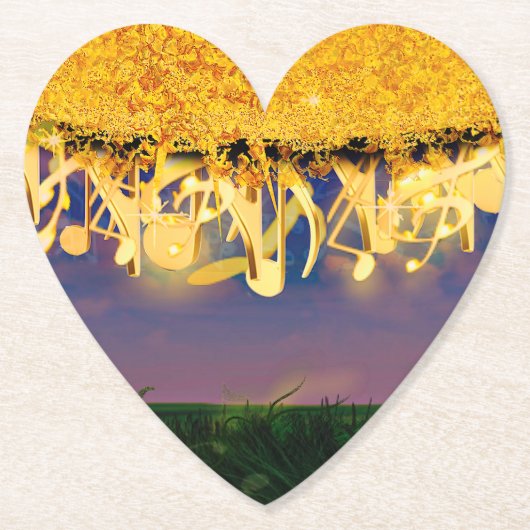 きらめく金ゴールド ペーパーコースター (正面)