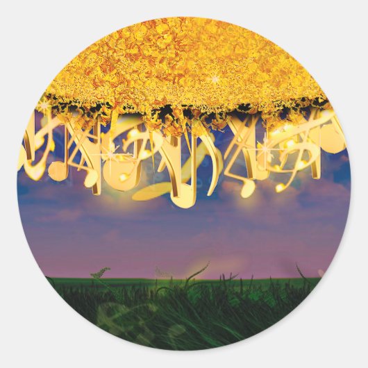 きらめく金ゴールド ラウンドシール (正面)