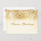 きらめく金ライト休日のクリスマスの郵便はがき シーズンポストカード (正面/裏面)