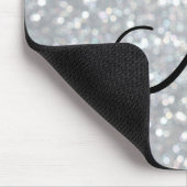 きらめく銀製のモノグラムのマウスパッド マウスパッド (コーナー)