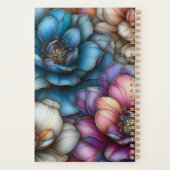 きらめく開花の輪郭を持つ華やかな金ゴールド プランナー手帳 (裏面)