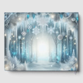 きらめく雪の森の冬の結婚式 ゲストブック (裏面)