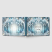 きらめく雪の森の冬の結婚式 ゲストブック (全面)