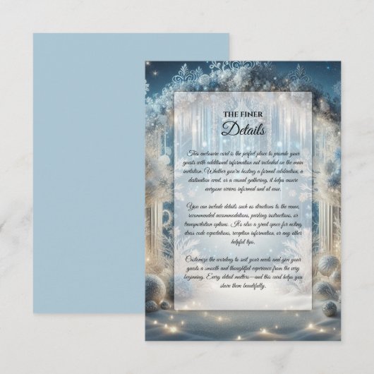 きらめく雪の森の結婚式 エンクロージャーカード (正面/裏面)