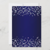 きらめく雪の結晶 ネイビーグラデーション クリスマスパーティー 招待状 (裏面)