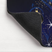 きらめく青いクリスマスツリー マウスパッド (コーナー)