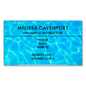 きらめく青いプールの水の反射の写真 マグネット名刺 (正面)