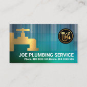 きらめく青い水配管設備 名刺 (正面)