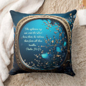 きらめく青と神のフレームのカスタマイズ可能 クッション (ブランケット)