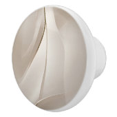 きらめく静けさ |ベージュ抽象芸術アート セラミックノブ (右)